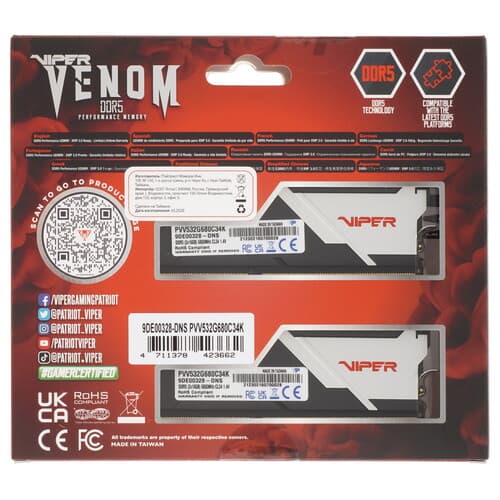 Patriot Memory Оперативная память Patriot Viper Venom [PVV532G680C34K] 32 ГБ, фото 5