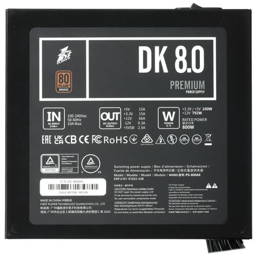 Блок питания 1STPLAYER DK PREMIUM 8.0 [PS-800AX] черный thumb 4