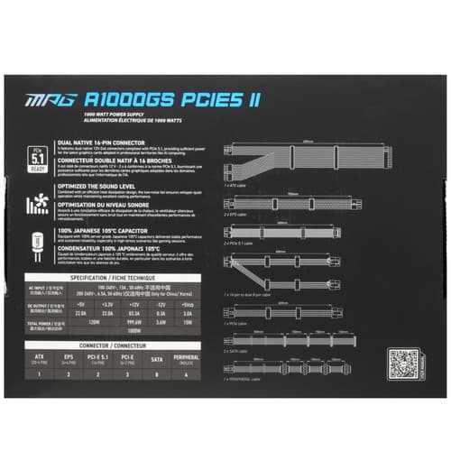 Блок питания MSI MPG A1000GS PCIE5 II [306-7ZPFY51-CE0] черный thumb 9