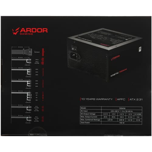 Блок питания ARDOR GAMING KINETIC 700WW  черный thumb 7
