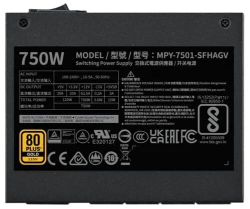Блок питания Cooler Master V SFX Gold 750 ATX 3.1 [MPY-7501-SFHAGV-3EEU] черный thumb 12