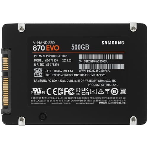 Samsung 500 ГБ 2.5" SATA накопитель Samsung 870 EVO [MZ-77E500B/KR], фото 2