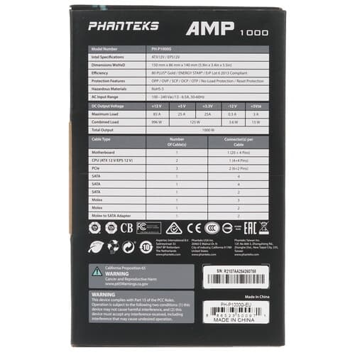 Блок питания Phanteks AMP 1000W [PH-P1000G] черный thumb 7