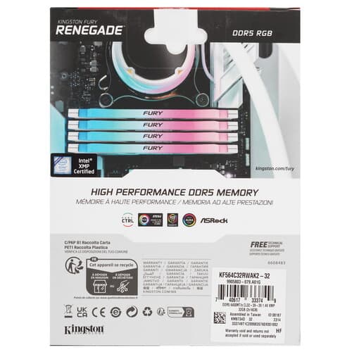 Kingston FURY Оперативная память Kingston Fury Renegade White RGB [KF564C32RWAK2-32] 32 ГБ, фото 5