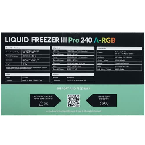 Система охлаждения ARCTIC Liquid Freezer III Pro 240 A-RGB  белая thumb 11