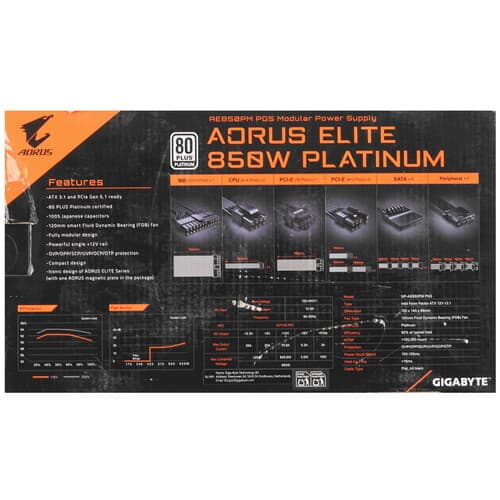 Блок питания GIGABYTE AORUS ELITE P850W [28200-AE85P-1CEUR] черный thumb 8