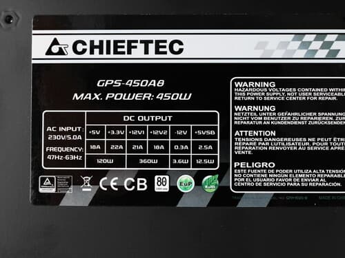 Блок питания Chieftec SMART [GPS-450A8] черный thumb 6