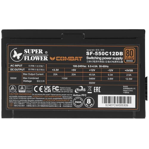 Блок питания Super Flower Combat DB SF-550C12DB  черный thumb 4