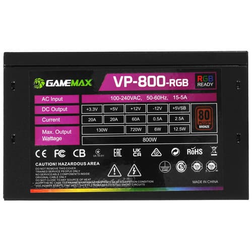 Блок питания GameMax VP-800-RGB  черный thumb 5