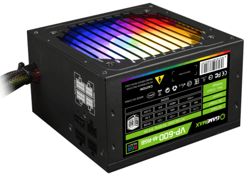 Блок питания GameMax VP-600 Modular RGB [VP-600-M-RGB] черный thumb 1