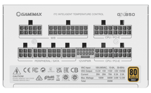 Блок питания GameMax GX-850 PRO WH [GX-850 PRO White] белый thumb 17