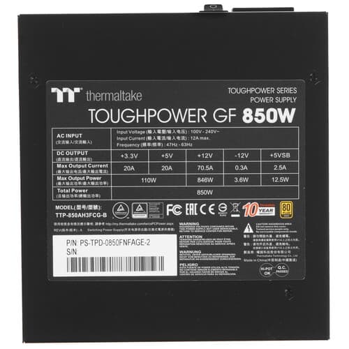 Блок питания Thermaltake Toughpower GF 850W [PS-TPD-0850FNFAGE-2] черный thumb 4