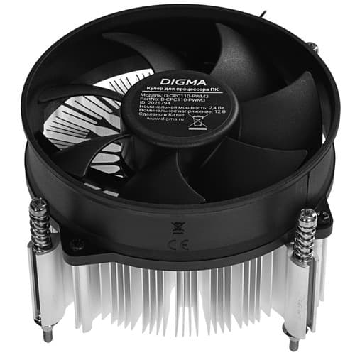 Digma Кулер для процессора Digma D-CPC110-PWM3  черный, фото 2