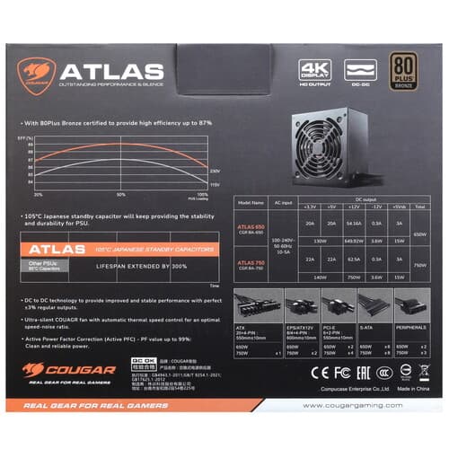 Блок питания Cougar Atlas 750 [CGR BA-750] черный thumb 7