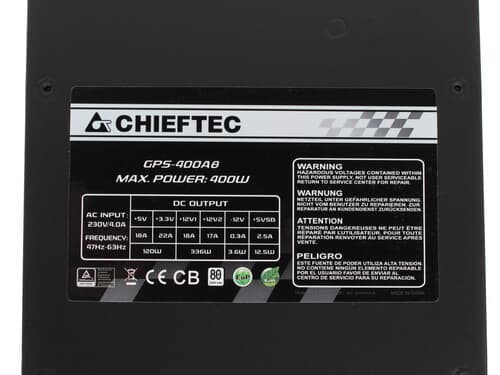 Блок питания Chieftec SMART [GPS-400A8] черный thumb 6