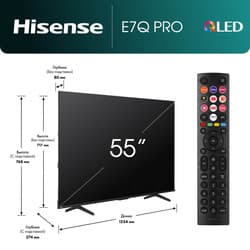 Hisense 55" (139 см) Телевизор Hisense 55E7Q PRO черный, фото 11