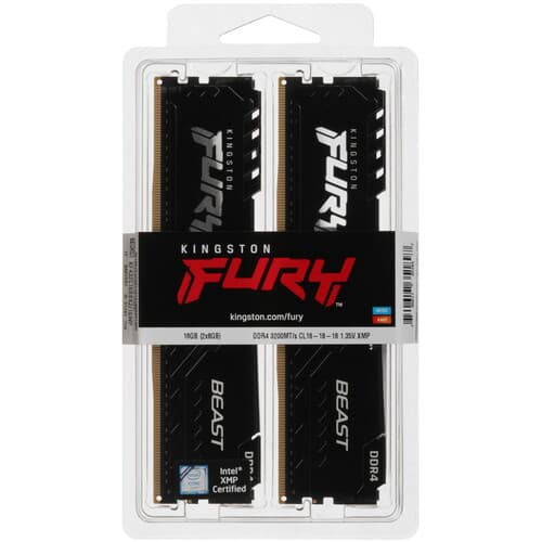 Kingston FURY Оперативная память Kingston FURY Beast Black [KF432C16BBK2/16WP] 16 ГБ, фото 4