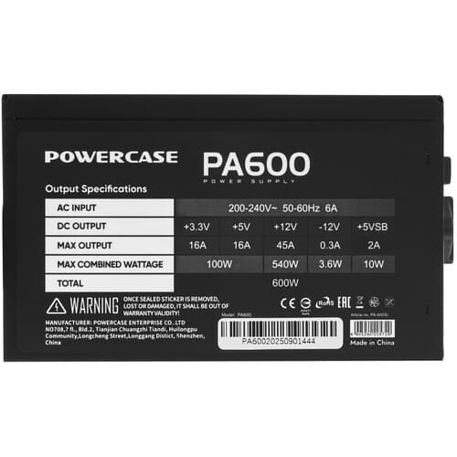 Блок питания PowerCase PA600 [PA-600SI] черный thumb 4