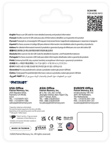 4000 ГБ M.2 NVMe накопитель Patriot P410 [P410P4TBM28H] thumb 7