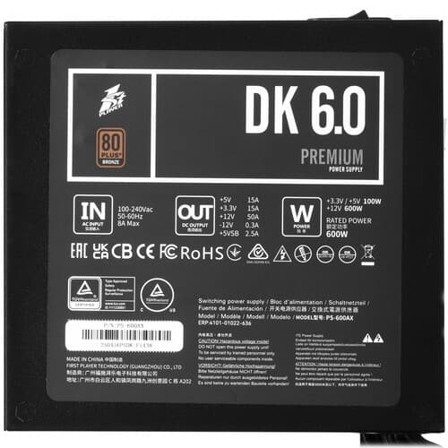 Блок питания 1STPLAYER DK PREMIUM 6.0 [PS-600AX] черный thumb 4