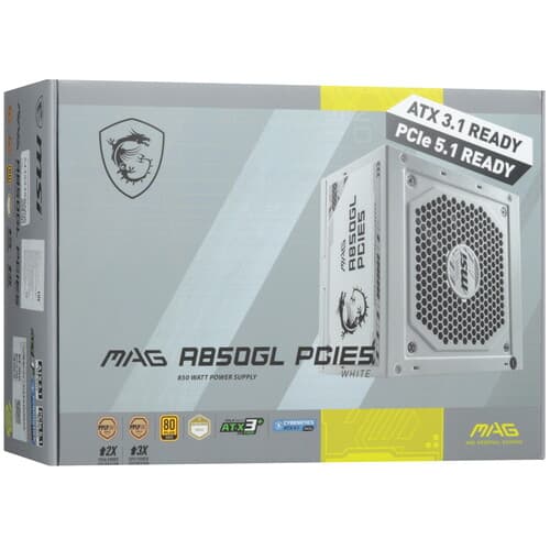 Блок питания MSI MAG A850GL PCIE5 [306-7ZP8A24-CE0] белый thumb 10