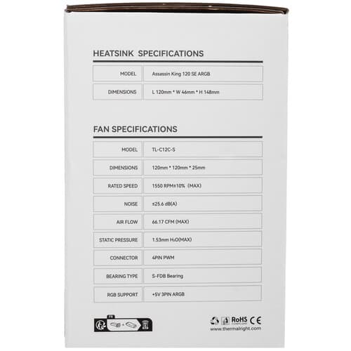 Thermalright Кулер для процессора Thermalright Assassin King 120 SE ARGB [AK120-SE-ARGB] серый, фото 13