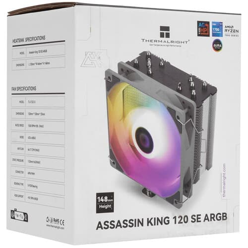 Thermalright Кулер для процессора Thermalright Assassin King 120 SE ARGB [AK120-SE-ARGB] серый, фото 14