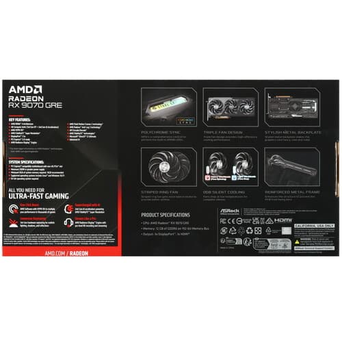 Видеокарта ASRock AMD Radeon RX 9070 GRE Steel Legend OC [RX9070GRE SLD 12GO] thumb 8