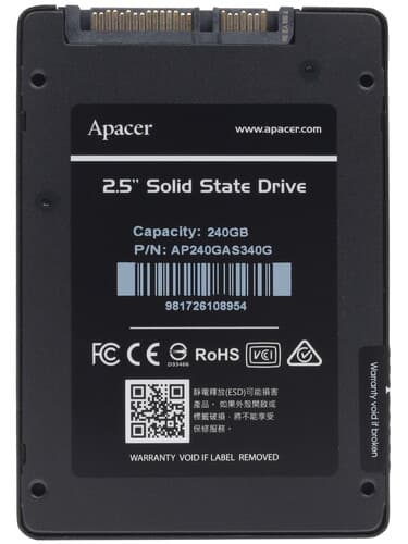 Apacer 240 ГБ 2.5" SATA накопитель Apacer AS340 PANTHER [AP240GAS340G-1], фото 3