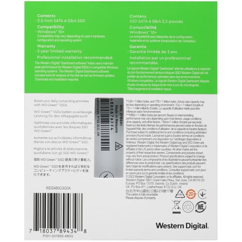 Western Digital 480 ГБ 2.5" SATA накопитель WD Green [WDS480G3G0A], фото 5