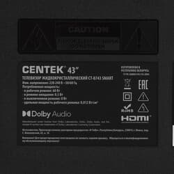 Centek 43" (109 см) Телевизор Centek CT-8743 черный, фото 9