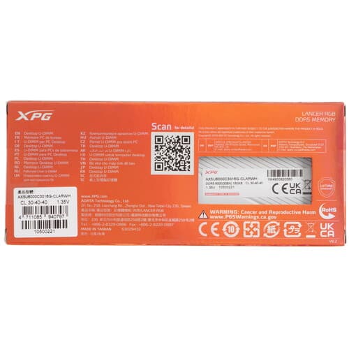XPG (ADATA) Оперативная память ADATA XPG Lancer RGB [AX5U6000C3016G-CLARWH] 16 ГБ, фото 4