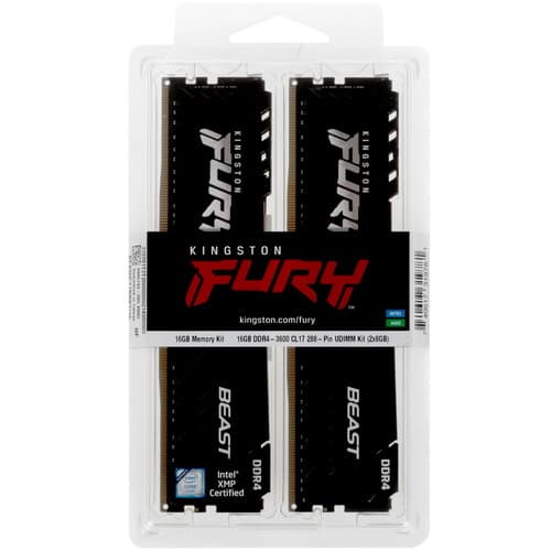 Kingston FURY Оперативная память Kingston FURY Beast Black [KF436C17BBK2/16] 16 ГБ, фото 3