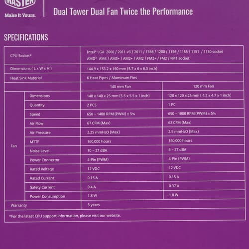 CoolerMaster Кулер для процессора Cooler Master MasterAir MA624 Stealth [MAM-D6PS-314PK-R1] черный, фото 10