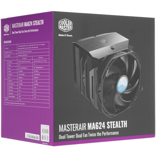 CoolerMaster Кулер для процессора Cooler Master MasterAir MA624 Stealth [MAM-D6PS-314PK-R1] черный, фото 11