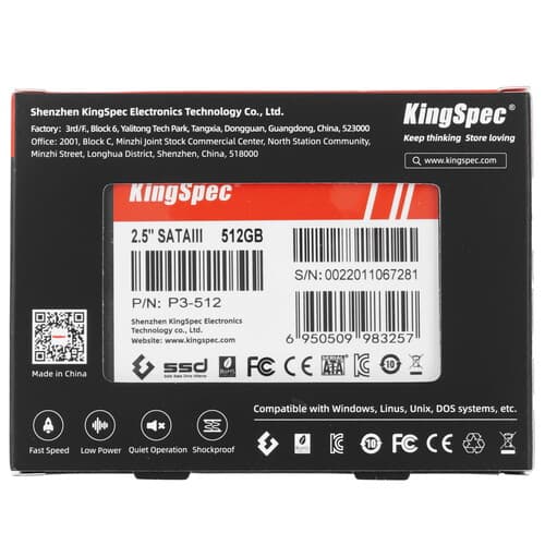 KingSpec 512 ГБ 2.5" SATA накопитель KingSpec P3-512, фото 4