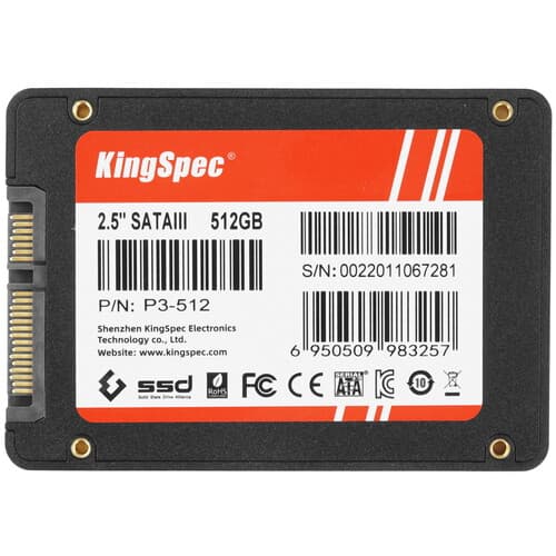 KingSpec 512 ГБ 2.5" SATA накопитель KingSpec P3-512, фото 2