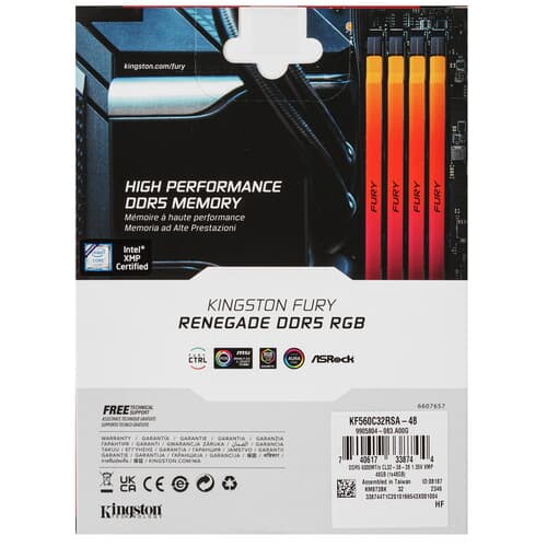 Kingston FURY Оперативная память Kingston FURY Renegade Silver RGB [KF560C32RSA-48] 48 ГБ, фото 4