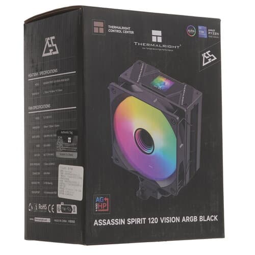 Thermalright Кулер для процессора Thermalright Assassin Spirit 120 Vision BLACK ARGB [AS120-VISION-BL-ARGB] черный, фото 13