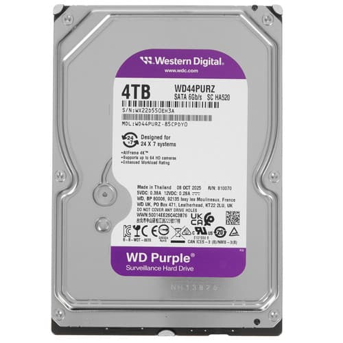 Western Digital 4 ТБ Жесткий диск WD Purple [WD44PURZ]
