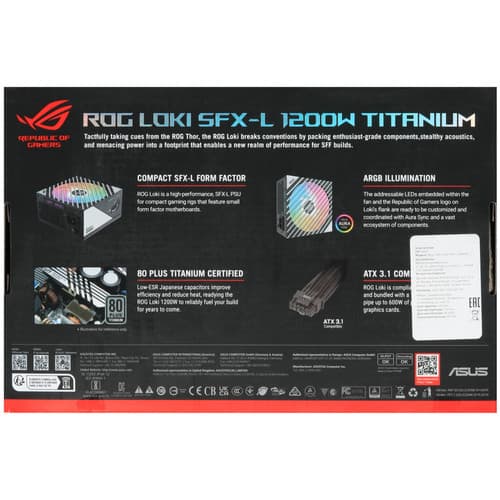 Блок питания ASUS ROG-LOKI-1200T-SFX-L-GAMING [90YE00N0-B0NA00] черный thumb 9