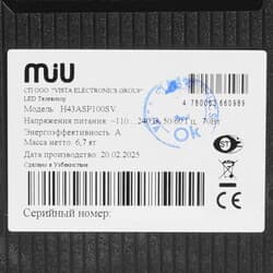 MIU 43" (109 см) Телевизор MIU Н43АSР100SV черный, фото 6