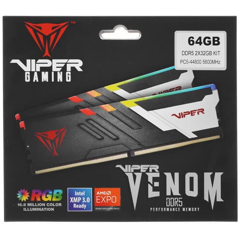 Patriot Memory Оперативная память Patriot Viper Venom RGB [PVVR564G560C40K] 64 ГБ, фото 5