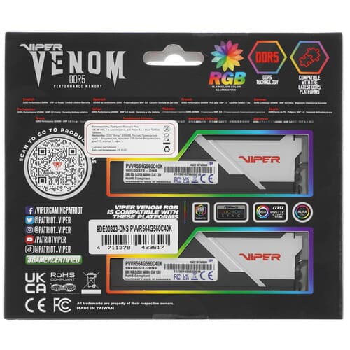 Patriot Memory Оперативная память Patriot Viper Venom RGB [PVVR564G560C40K] 64 ГБ, фото 4