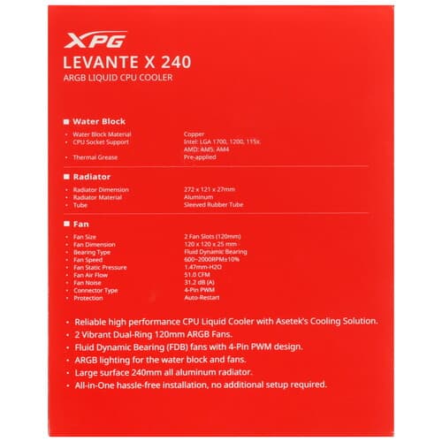 Система охлаждения ADATA XPG LEVANTE X 240  белая thumb 10