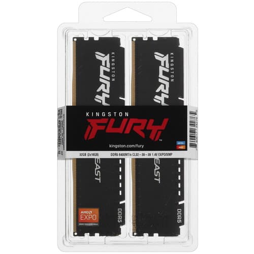 Kingston FURY Оперативная память Kingston FURY Beast Black [KF564C32BBEK2-32] 32 ГБ, фото 3