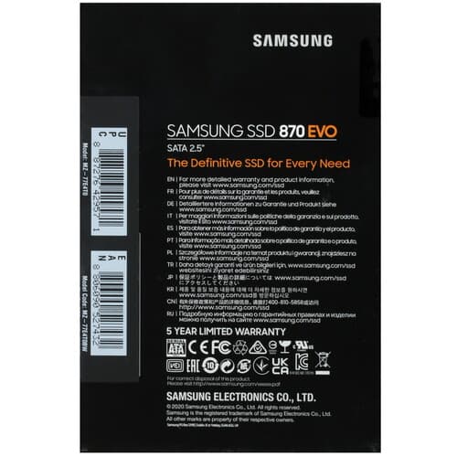 Samsung 4000 ГБ 2.5" SATA накопитель Samsung 870 EVO [MZ-77E4T0BW], фото 5
