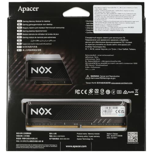 Apacer Оперативная память Apacer NOX [AH4U32G26C08YMBAA-2] 32 ГБ, фото 3