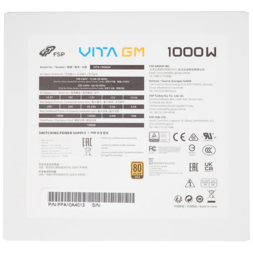 Блок питания FSP VITA GM 1000W White  белый thumb 4