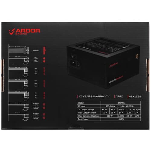 Блок питания ARDOR GAMING ORIGIN 650WG  черный thumb 7